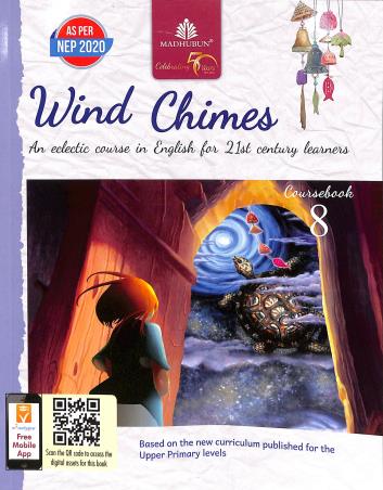 Book cover number 1 for Wind Chimes Coursebook 8 (CISCE) NEP 2020 written by Charu Rekha, Vijaya Subramaniam published by Madhubun Educational Books
