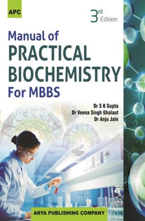 Book cover number 1 for APC Manual Of Practical Biochemistry For MBBS written by S. K. Gupta, Veena Singh Ghalaut, Anju Jain published by Arya Publishing Company