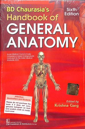 Book cover number 1 for BD Chaurasia's Handbook Of General Anatomy written by B. D. Chaurasia published by CBS Publishers & Distributors Pvt. Ltd.