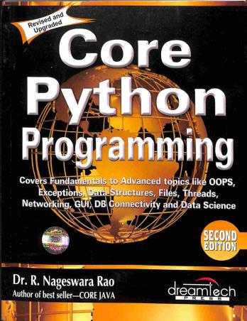 Book cover number 1 for Core Python Programming written by R. Nageswara rao published by Dreamtech Press