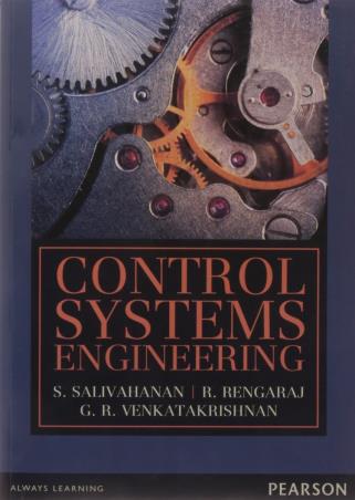 Book cover number 1 for Control Systems Engineering written by S. Salivahanan, R. Rengaraj, G. R. Venkatakrishnan published by Pearson Education