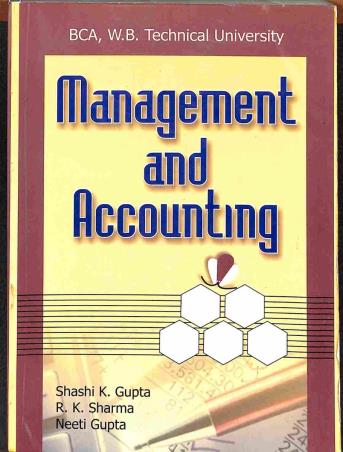 Book cover number 1 for Management And Accountancy written by R. K. Sharma, Shashi K. Gupta, Neeti Gupta published by Kalyani Publishers