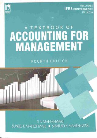 Book cover number 1 for A Textbook Of Accounting For Management written by S. N. Maheshwari, Suneel K. Maheshwari, Sharad K. Maheshwari published by Vikas Publishing House Pvt Ltd