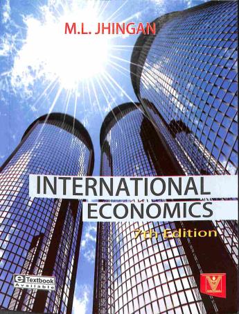 Book cover number 1 for International Economics written by M. L. Jhingan published by Vrinda Publications (P) Ltd.