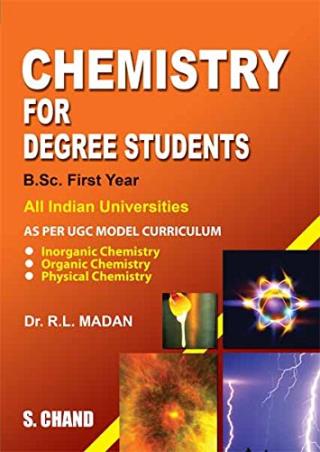 Book cover number 1 for Chemistry For Degree Students (B.Sc. First Year) written by R. L. Madan published by S. Chand Publishing