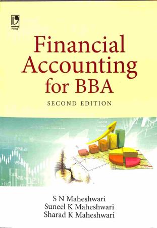 Book cover number 1 for Financial Accounting For BBA written by S. N. Maheshwari, Suneel K. Maheshwari, Sharad K. Maheshwari published by Vikas Publishing House Pvt Ltd