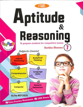 Book cover number 1 for Aptitude & Reasoning For Class 7 (NEP 2020) written by Pankaj Sharma published by Rohan Book Company Pvt Ltd