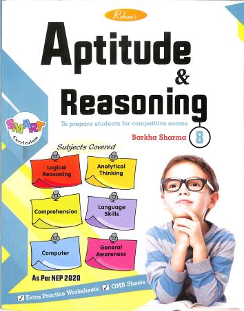 Book cover number 1 for Aptitude & Reasoning For Class 8 (NEP 2020) written by Pankaj Sharma published by Rohan Book Company Pvt Ltd