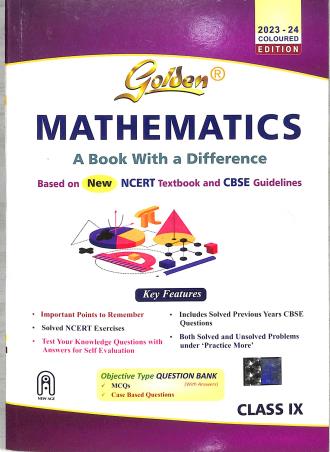 Book cover number 1 for Golden Mathematics Class 9 (With Sample Papers) CBSE (2023-24) written by R. K. Gupta, Hari Kishan published by New Age International (P) Limited, Publishers