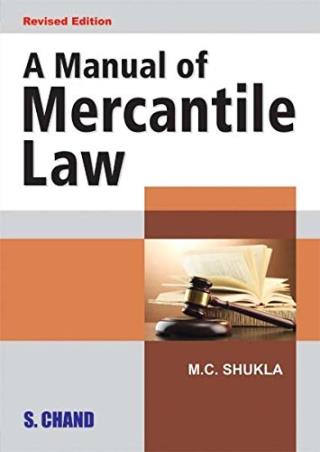 Book cover number 1 for A Manual Of Mercantile Law written by M. C. Shukla published by S. Chand Publishing
