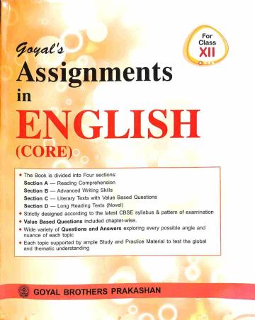 Book cover number 1 for Goyal's Assignments In English (Core) Class 12 written by Rama Joshi published by Goyal Brothers Prakashan
