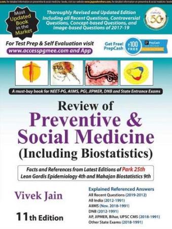 Book cover number 1 for Review Of Preventive & Social Medicine (Including Biostatistics) written by Vivek Jain published by Jaypee Brothers Medical Publishers (P) Ltd.