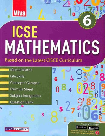 Book cover number 1 for ICSE Mathematics 6 written by Ajay Kumar, Monicaa Abhijit published by Viva Education