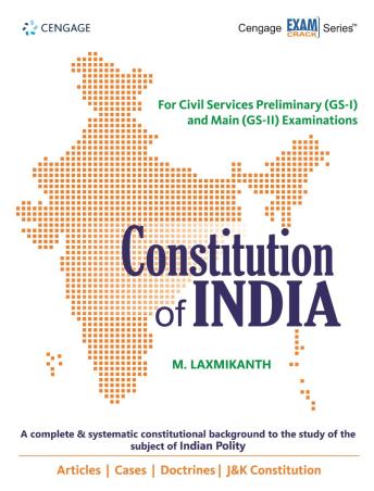 Book cover number 1 for Constitution Of India written by M. Laxmikanth published by Cengage Learning India Private Limited