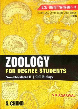Book cover number 1 for Zoology For Degree Students (B. Sc. Hons. Semester 2) written by V. K. Agarwal published by S. Chand Publishing