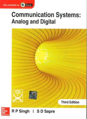 Book cover number 1 for Communication Systems : Analog And Digital written by R. P. Singh, S. D. Sapre published by McGraw Hill Education Private Limited