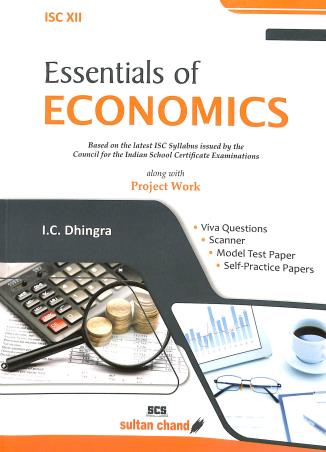 Book cover number 1 for Essentials Of Economics ISC 12 written by I. C. Dhingra published by Sultan Chand & Sons (P) Ltd