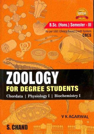 Book cover number 1 for Zoology For Degree Students (B. Sc. Hons. Semester 3) written by V. K. Agarwal published by S. Chand Publishing