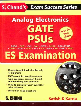 Book cover number 1 for Analog Electronics GATE PSUs ES Examination written by Satish K. Karna published by S. Chand Publishing