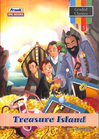 Book cover number 1 for Treasure Island written by R. L. Stevenson published by Frank Educational Aids