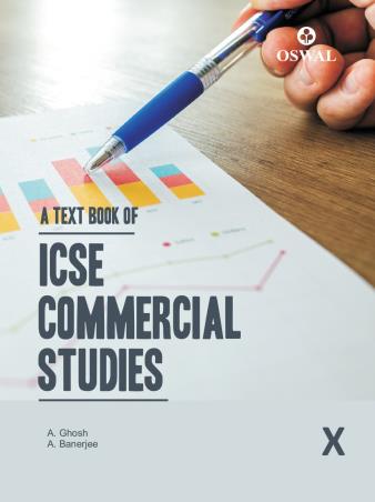 Book cover number 1 for A Textbook Of ICSE Commercial Studies 10 written by A. Banerjee, A. Ghosh published by Oswal Publishers