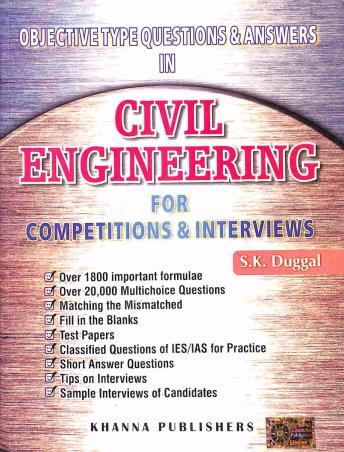 Book cover number 1 for Objective Type Questions & Answers In Civil Engineering written by S. K. Duggal published by Khanna Publishers