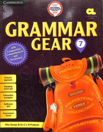 Book cover number 1 for Grammar Gear 7 (NEP 2020) written by Ritu Taneja, C. L. N. Prakash published by Cambridge University Press