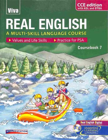 Book cover number 1 for Real English Coursebook 7 CCE (A Multi - Skill Language Course) written by Illa Vij published by Viva Education