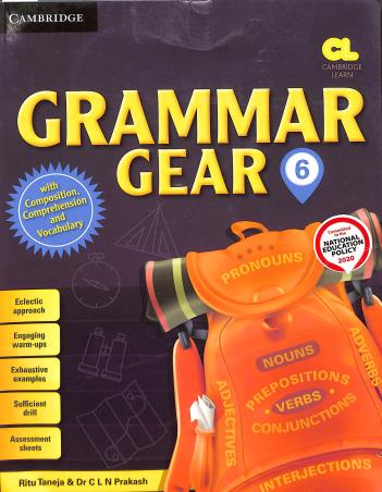 Book cover number 1 for Grammar Gear 6 (NEP 2020) written by Ritu Taneja, C. L. N. Prakash published by Cambridge University Press