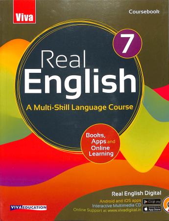 Book cover number 1 for Real English Coursebook 7 (A Multi - Skill Language Course) written by Illa Vij published by Viva Education
