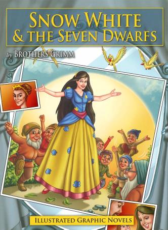 Book cover number 1 for Snow White & The Seven Dwarfs (Illustrated Graphic Novels) written by Brothers Grimm published by Om Books