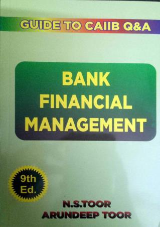 Book cover number 1 for Bank Financial Management written by N. S. Toor, Arundeep Toor published by Skylark Publications
