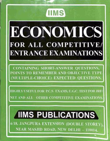 Book cover number 1 for Economics For All Competitive / Entrance Examination written by Gopal K. Puri published by IIMS Publications