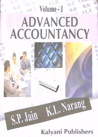 Book cover number 1 for Advanced Accountancy Volume 1 written by S. P. Jain, K. L. Narang published by Kalyani Publishers
