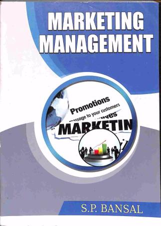 Book cover number 1 for Marketing Management written by S. P. Bansal published by Kalyani Publishers
