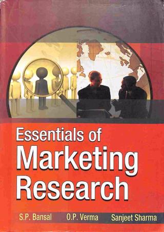 Book cover number 1 for Essentials Marketing Research written by S. P. Bansal, O. P. Verma, Sanjeet Sharma published by Kalyani Publishers