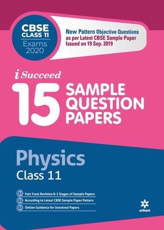 Book cover number 1 for 15 Sample Question Papers : Physics CBSE Class 11 Exam 2020 written by Mansi Garg, Manish Dangwal published by Arihant Prakashan