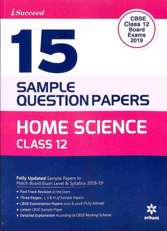 Book cover number 1 for 15 Sample Question Papers : Home Science CBSE Class 12 (Board Exams 2019) written by Gajendra singh published by Arihant Prakashan