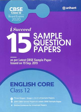 Book cover number 1 for 15 Sample Question Papers : English Core CBSE Class 12 (Board Exams 2020) written by Gajendra singh, Mridula Sharma published by Arihant Prakashan