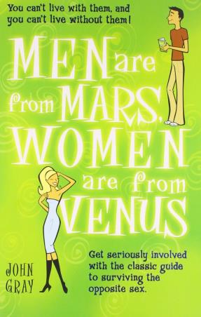 Book cover number 1 for Men Are From Mars, Women Are From Venus written by John Gray published by Harper Collins Publishers