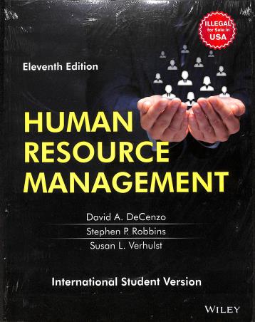 Book cover number 1 for Human Resource Management written by Stephen P. Robbins, David A. DeCenzo, Susan L. Verhulst published by Wiley India Pvt. Ltd.