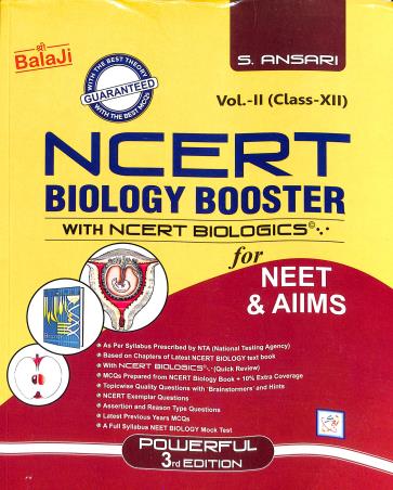 Book cover number 1 for NCERT Biology Booster For NEET & AIIMS Volume 2 Class 12 written by S. Ansari published by Shri Balaji Publications