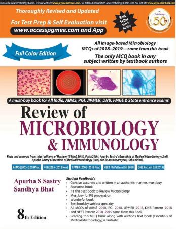Book cover number 1 for Review Of Microbiology & Immunology written by Apurba Sankar Sastry, Sandhya Bhat K. published by Jaypee Brothers Medical Publishers (P) Ltd.