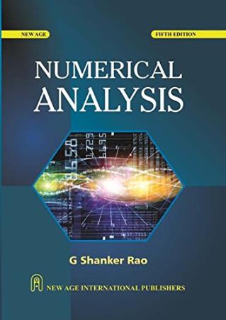 Book cover number 1 for Numerical Analysis written by G. Shanker Rao published by New Age International (P) Limited, Publishers