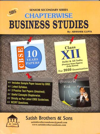 Book cover number 1 for Business Studies : Chapterwise 10 Years Papers CBSE Class 12 written by Abhishek Gupta published by Satish Brothers & Sons