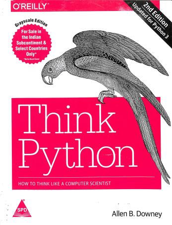 Book cover number 1 for Think Python written by Allen B. Downey published by Shroff Publishers & Distributors Pvt. Ltd.