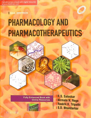 Book cover number 1 for Pharmacology And Pharmacotherapeutics written by R. S. Satoskar, Nirmala N. Rege, Raakhi K. Tripathi published by Elsevier