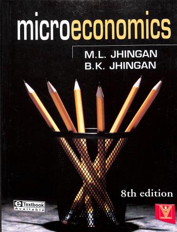 Book cover number 1 for Microeconomics written by M. L. Jhingan, B. K. Jhingan published by Vrinda Publications (P) Ltd.