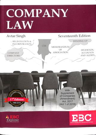 Book cover number 1 for Company Law written by Avtar Singh published by Eastern Book Company