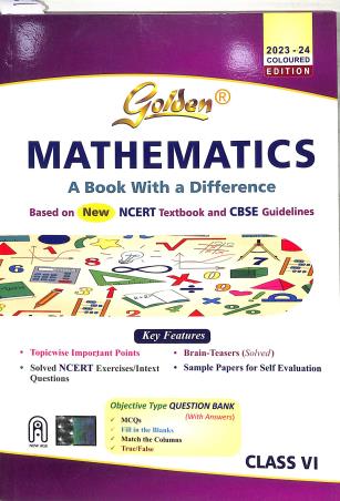 Book cover number 1 for Golden Mathematics (A Book With A Difference) Class 6 written by Hari Kishan published by New Age International (P) Limited, Publishers